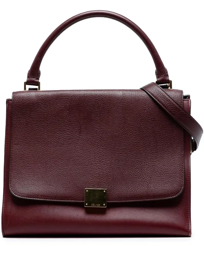 Celine Hobo Bags Medium Leather Trapeze Satchel rot Rot
