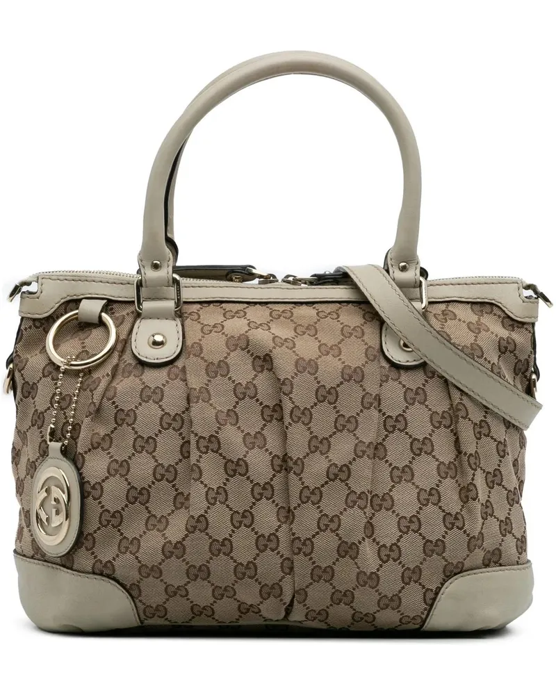 Gucci Hobo Bags GG Canvas Sukey Satchel braun Braun