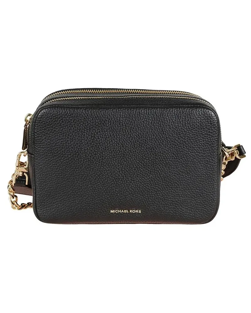 Michael Kors Hobo Bags Bryant Black Grained Leather Shoulder Bag schwarz Schwarz