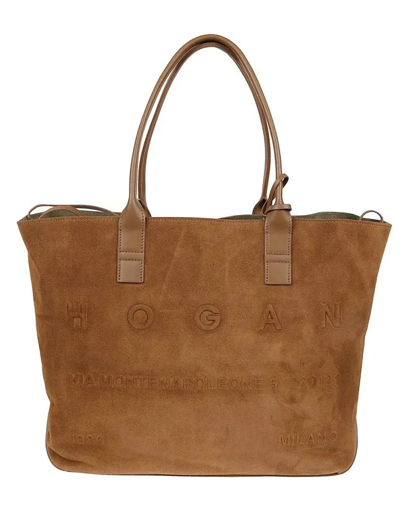 Hogan Shopper & Totes Light Brown Suede Tote Bag braun Braun