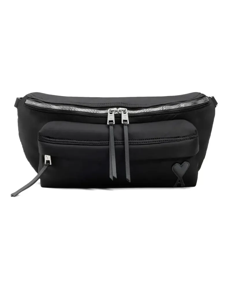 AMI Paris Hobo Bags Black Bumbag With Adjustable Strap schwarz Schwarz