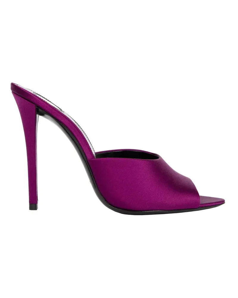 Saint Laurent Sandalen Goldie Mules In Satin Crepe Purple lila Lila