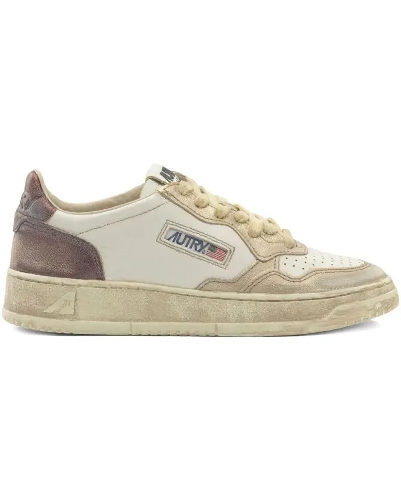 AUTRY Low-Top Sneaker Vintage-Inspired Low-Top Sneakers With Cream Base weiß Weiß