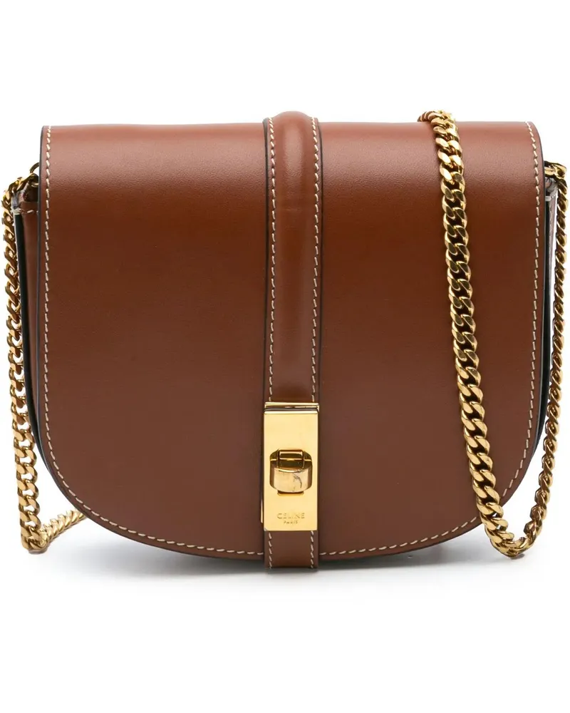 Celine Hobo Bags 2022 Small Leather Besace 16 Wallet On Chain braun Braun