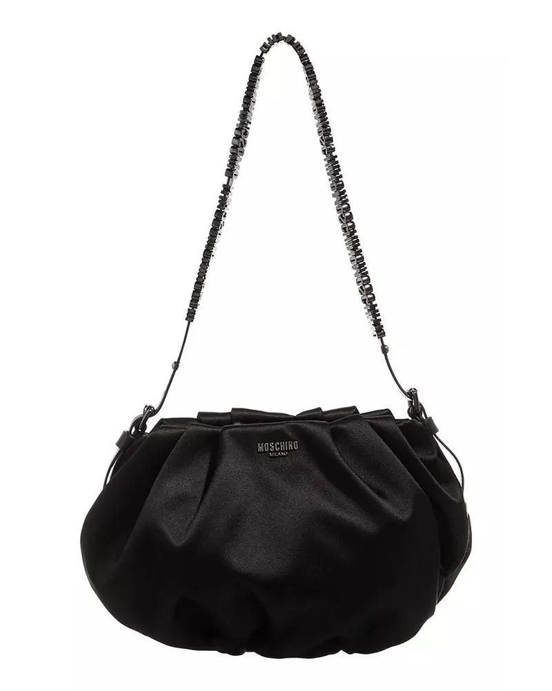 Moschino Crossbody Bags Strass Mini Lettering Shoulder Bag schwarz Schwarz
