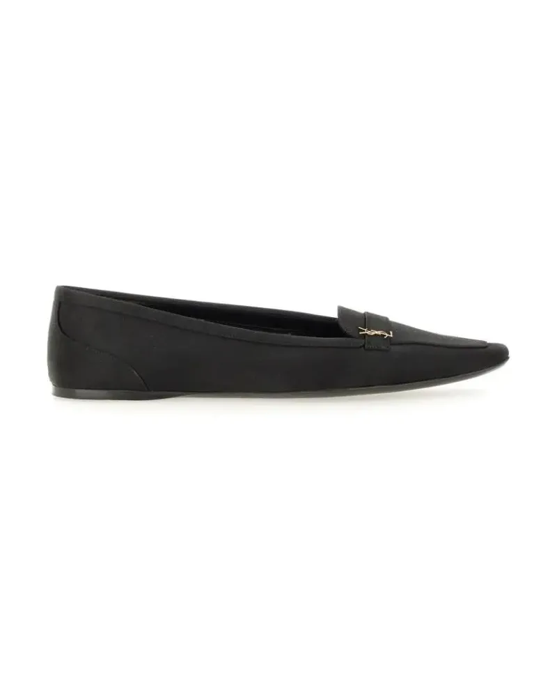 Saint Laurent Crepe Satin "Poppy" Ballerina schwarz Schwarz