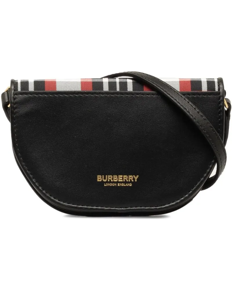 Burberry Hobo Bags 2018-2023 Olympia Micro Tartan Nylon and Leather C schwarz Schwarz