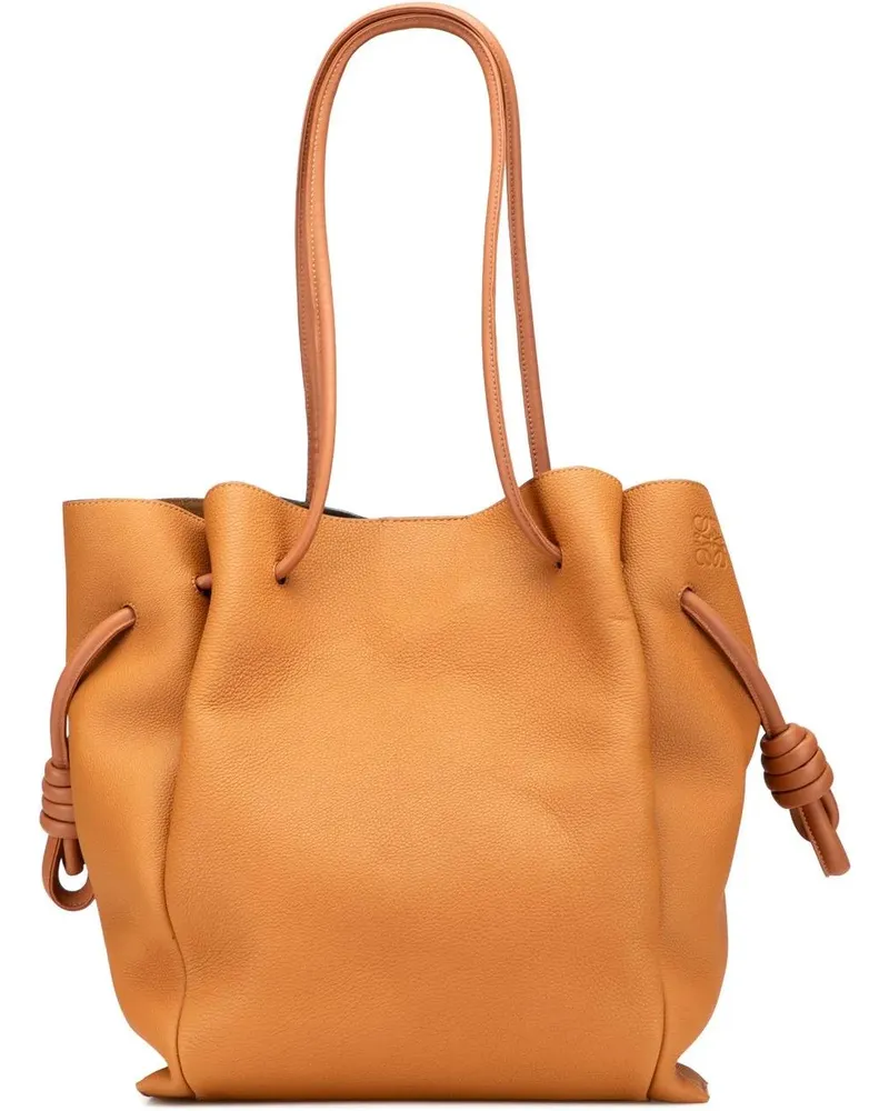 Loewe Shopper Medium Leather Flamenco Knot Tote braun Braun
