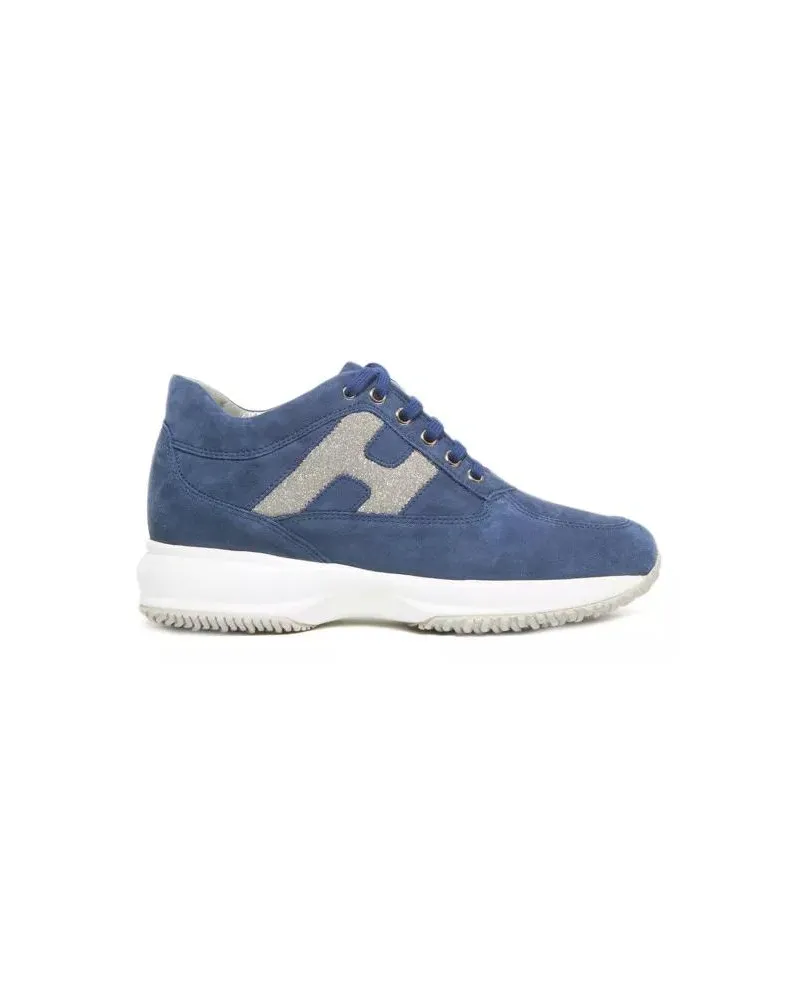Hogan Low-Top Sneaker Blue Suede With Glitter H Interactive Sneakers blau Blau