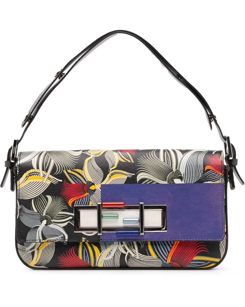 Fendi Hobo Bags 2010-2024 Leather Orchid Print 3Baguette Shoulder bunt Bunt
