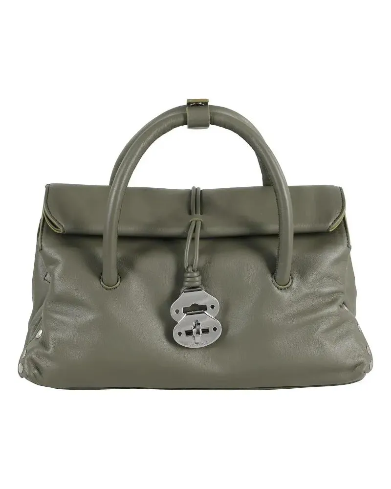Zanellato Shopper & Totes Olive Green Leather Dotta Saeta Small Handbag grau Grau