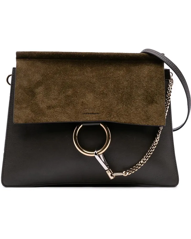Chloé Hobo Bags Medium Calfskin and Suede Faye Crossbody grün Grün