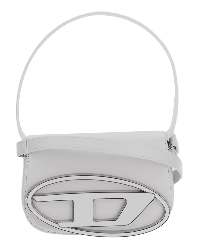 Diesel Hobo Bags 1Dr' White Shoulder Bag With Oval D Patch In Leath weiß Weiß