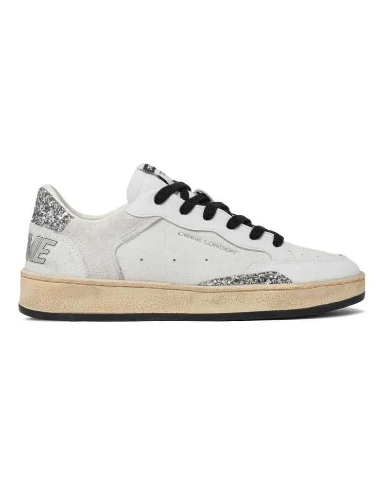 Crime Low-Top Sneaker Perforated White Leather Sneakers weiß Weiß