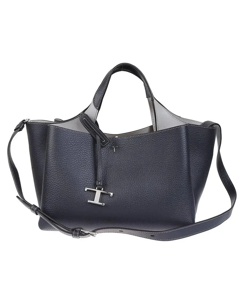 TOD'S Hobo Bags Structured Black Leather Shoulder Bag schwarz Schwarz