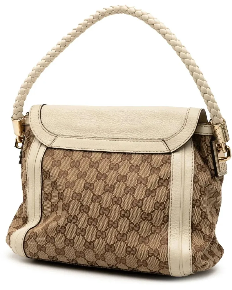 Gucci Hobo Bags GG Canvas Bella Flap Satchel braun Braun