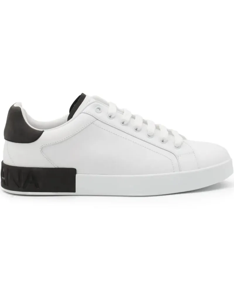 Dolce & Gabbana Low-Top Sneaker Minimalist White Sneakers With Lace-Up Closure weiß Weiß