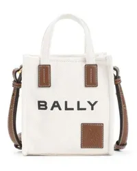 Bally Crossbody Bags Cuero White Cotton Minibag Weiß