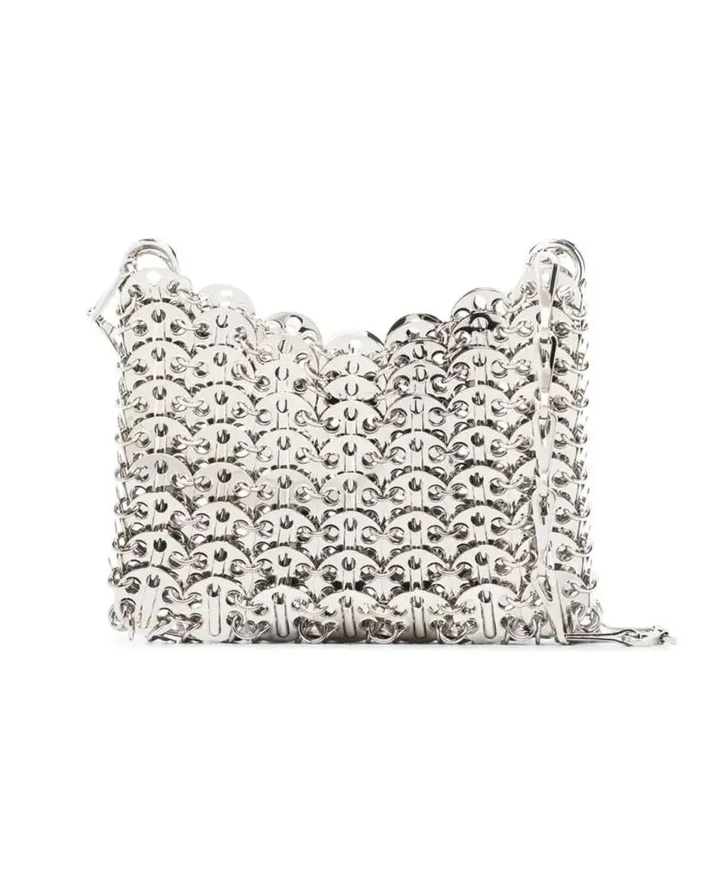 Paco Rabanne Hobo Bags Chainmail Silver Handbag weiß Weiß