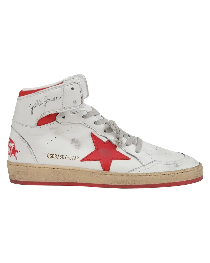 Golden Goose Low-Top Sneaker White And Red Nappa Sneakers weiß Weiß