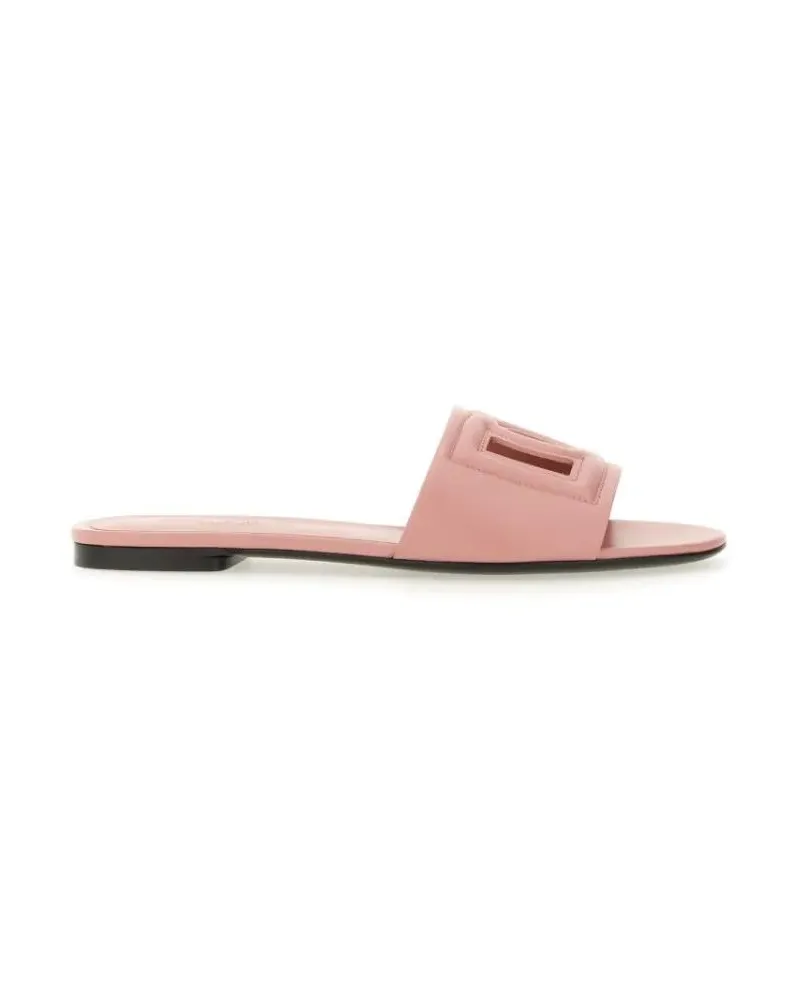 Dolce & Gabbana Sandalen Leather Slide Sandal pink Rosa