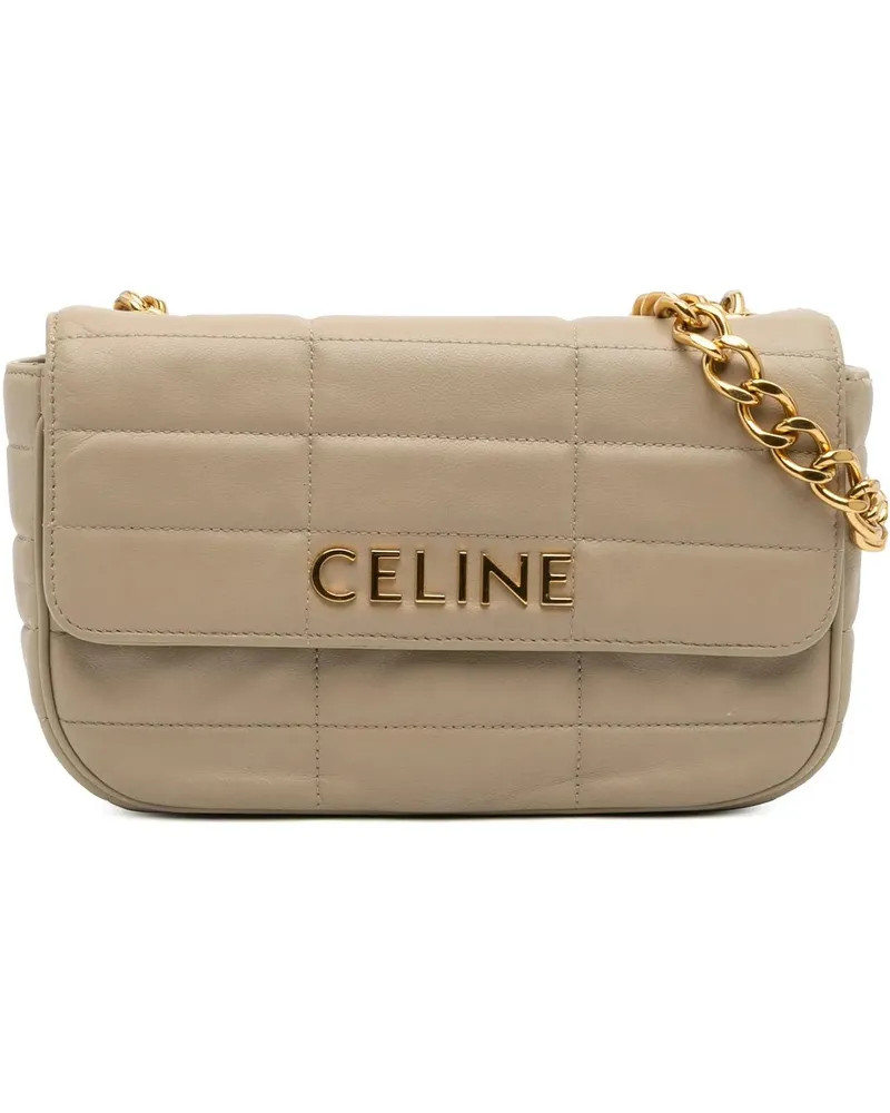 Celine Hobo Bags Matelasse Goatskin Monochrome Chain Shoulder Bag braun Braun