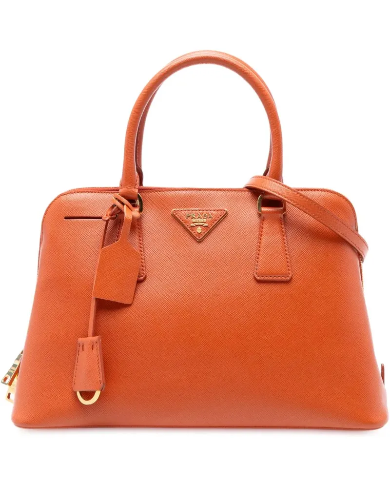 Prada Hobo Bags Medium Saffiano Lux Promenade Satchel orange Orange