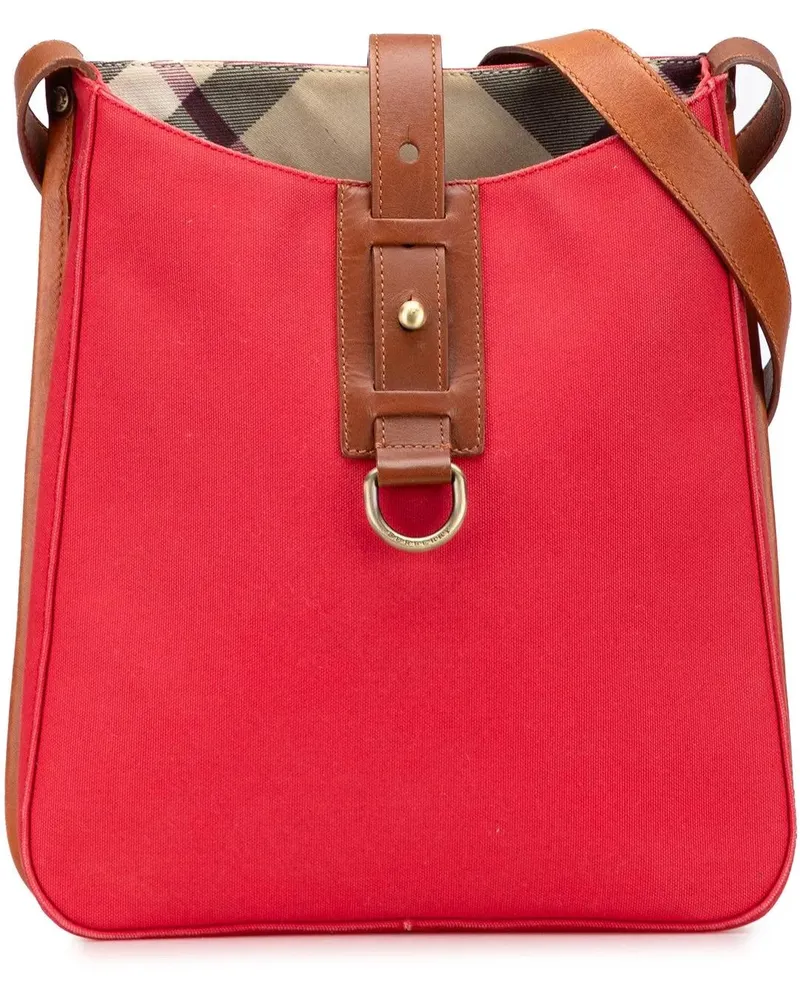 Burberry Hobo Bags Supernova Check Trimmed Canvas Crossbody rot Rot