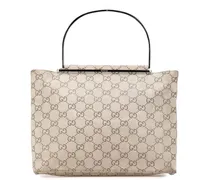 Crossbody Bags GG Suede Metal Top Handle Bag grau