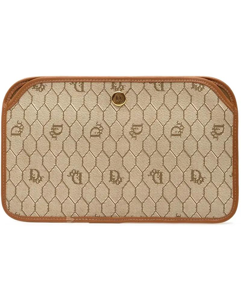 Dior Clutches Honeycomb Canvas Clutch braun Braun