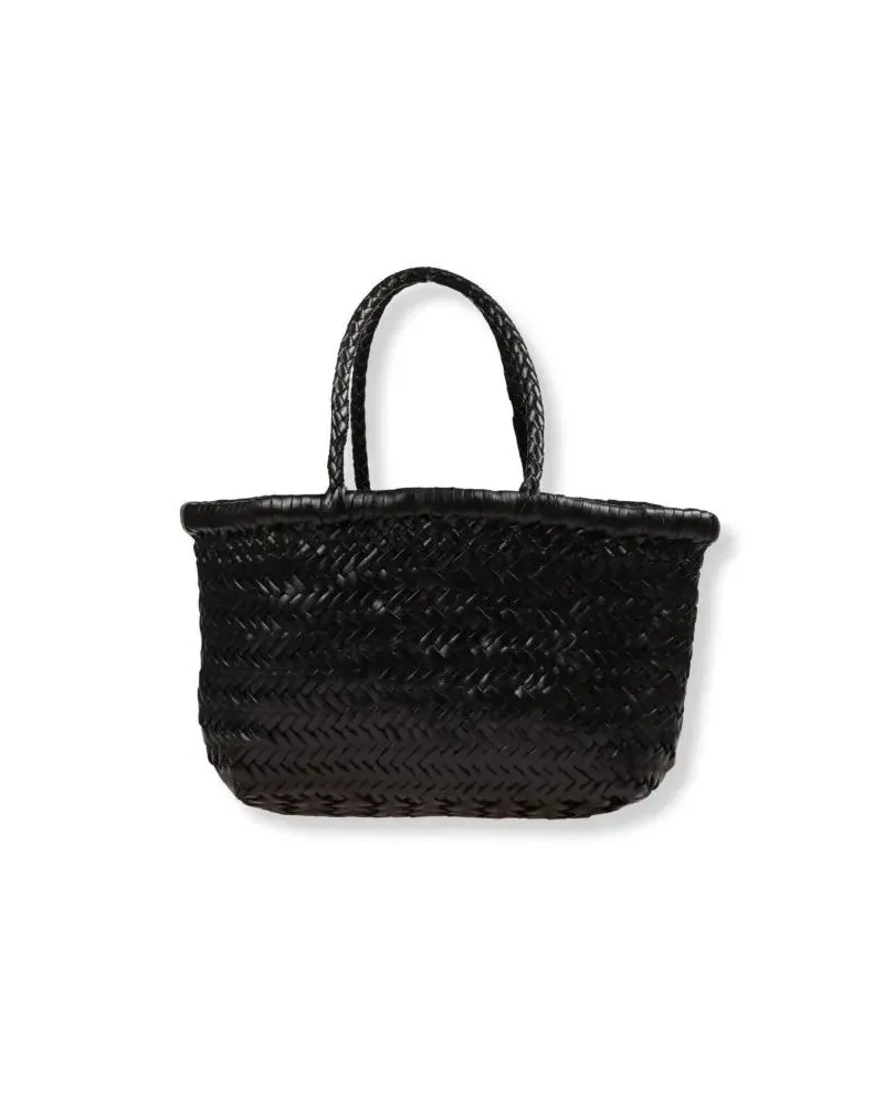 Dragon Diffusion Shopper & Totes Mini Hand-Braided Leather Basket Tote schwarz Schwarz