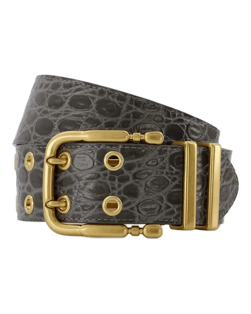 by FAR Gürtel Duo Belt - Grey - Croc Leather grau Grau