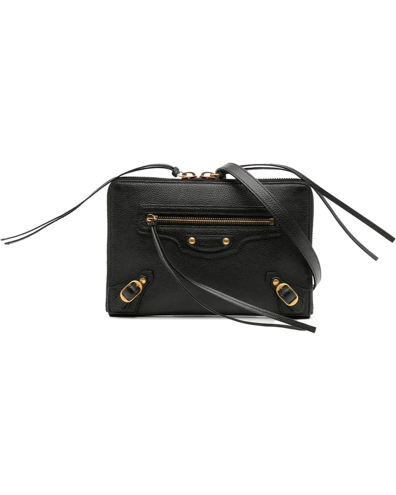 Balenciaga Hobo Bags Pebbled Leather Neo Classic City Pouch Crossbody schwarz Schwarz