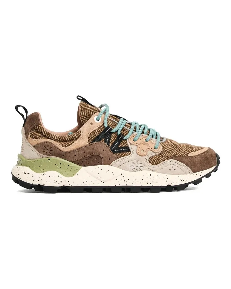 Flower MOUNTAIN Low-Top Sneaker Textured Brown Suede Sneakers With Herringbone Pan braun Braun