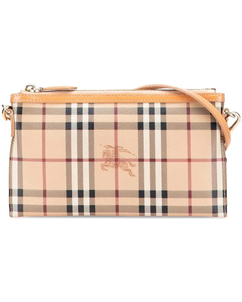 Burberry Hobo Bags Haymarket Check Coated Canvas Peyton Crossbody braun Braun