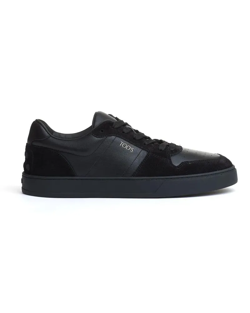 TOD'S Low-Top Sneaker Black Suede And Leather Basketball Sneakers schwarz Schwarz