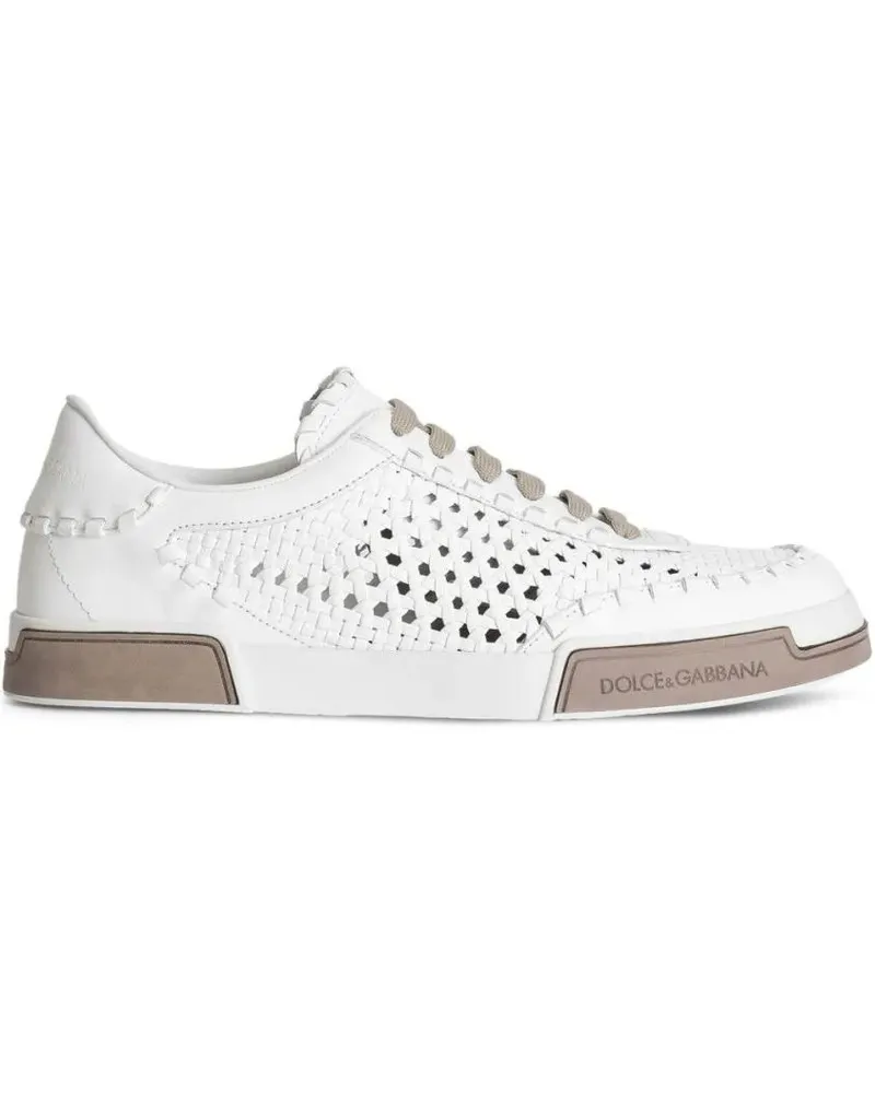 Dolce & Gabbana Low-Top Sneaker Round Toe White Sneakers With Rubber Sole And Logo weiß Weiß