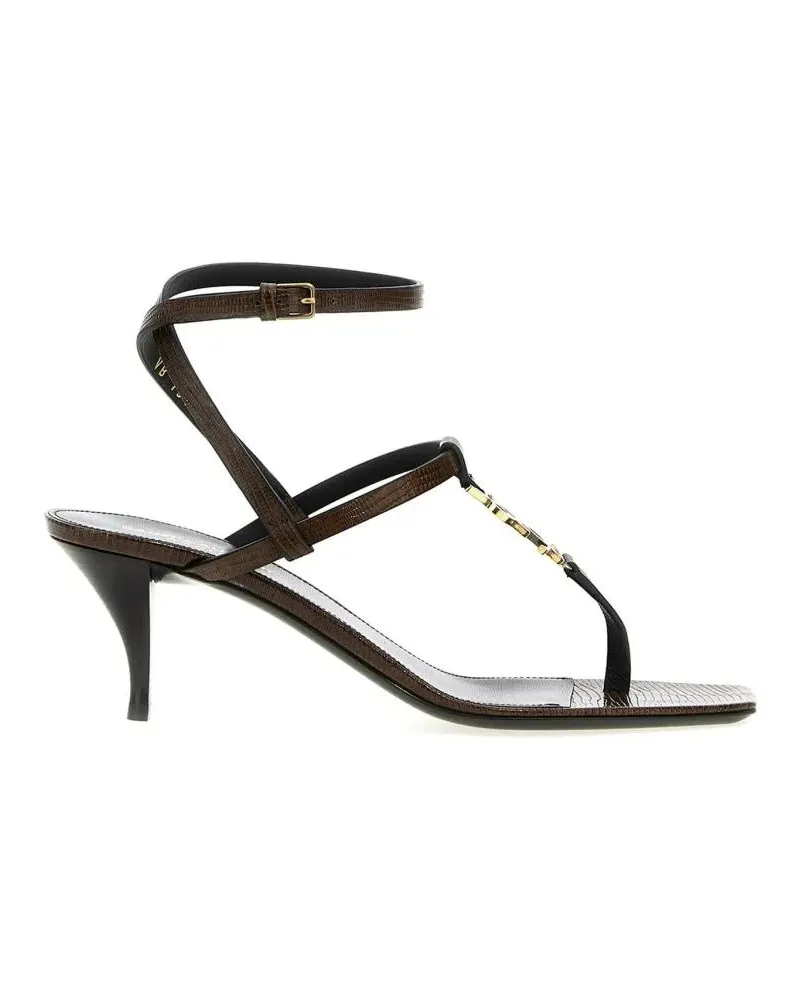 Saint Laurent Sandalen Cassandra Leather Flip-Flop Sandals schwarz Schwarz