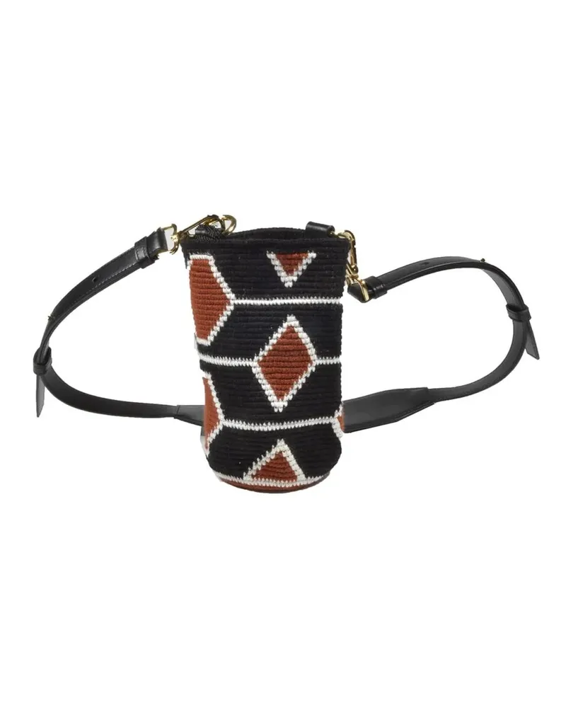 Colville Beuteltaschen Geometric Patterned Handcrafted Cotton Bucket Bag schwarz Schwarz