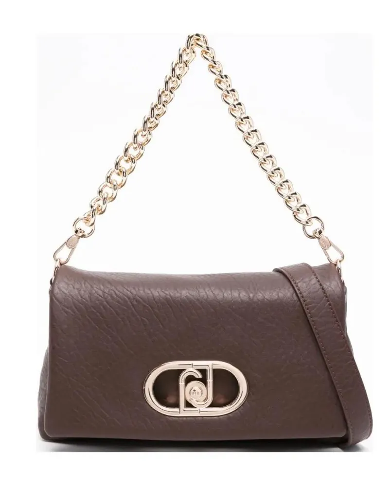 Liu Jo Hobo Bags Rectangular Shoulder Bag With Metallic Clasp grau Grau