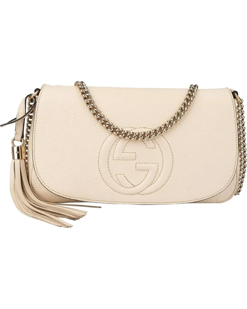 Gucci Crossbody Bags  White Leather GG Soho Crossbody Bag weiß Weiß