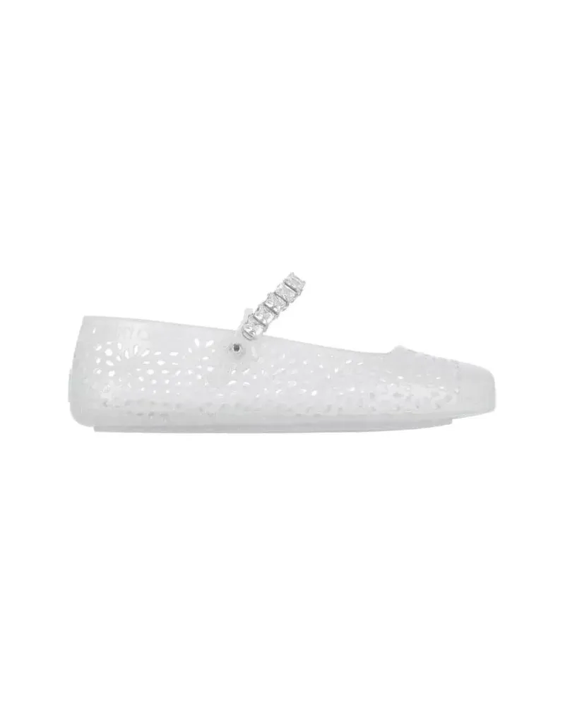 Jimmy Choo Mary Jane Jelly" Ballerinas – Silver weiß Weiß