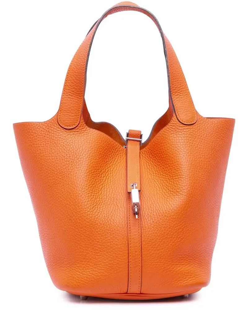 Hermès Crossbody Bags Clemence Picotin Lock 22 orange Orange