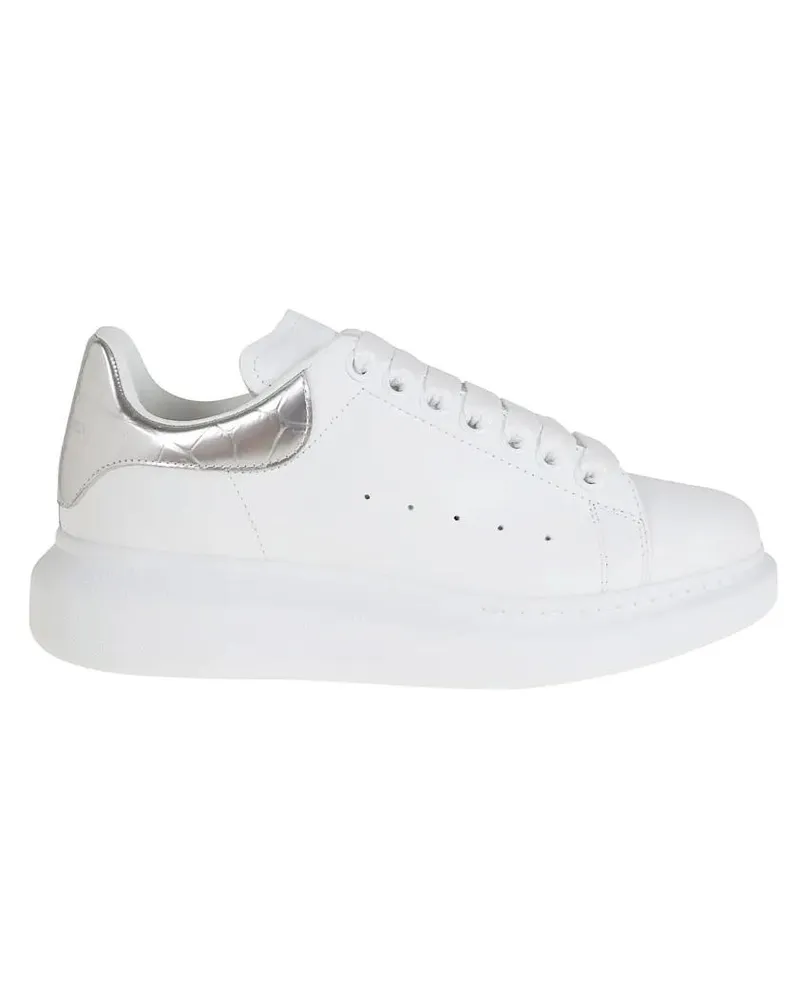 Alexander McQueen Low-Top Sneaker Oversize Leather Sneakers weiß Weiß