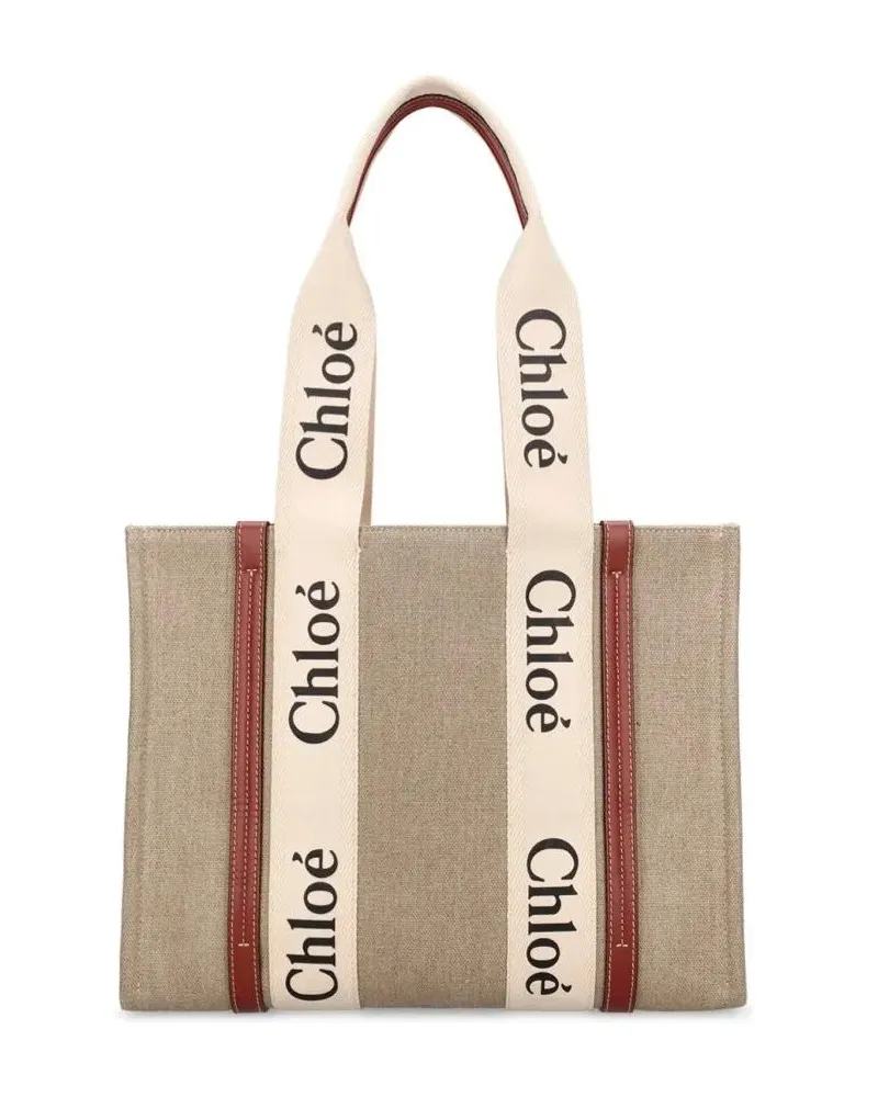 Chloé Shopper & Totes Chloe Woody Medium Tote Bag beige Beige