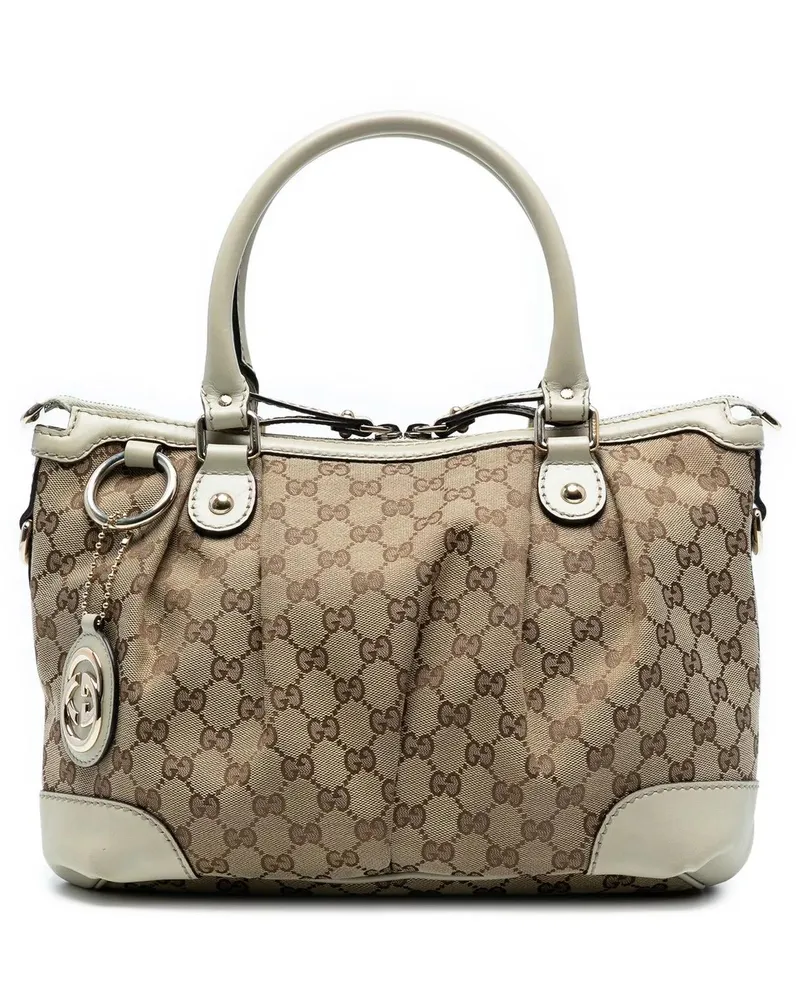 Gucci Hobo Bags GG Canvas Sukey Satchel braun Braun