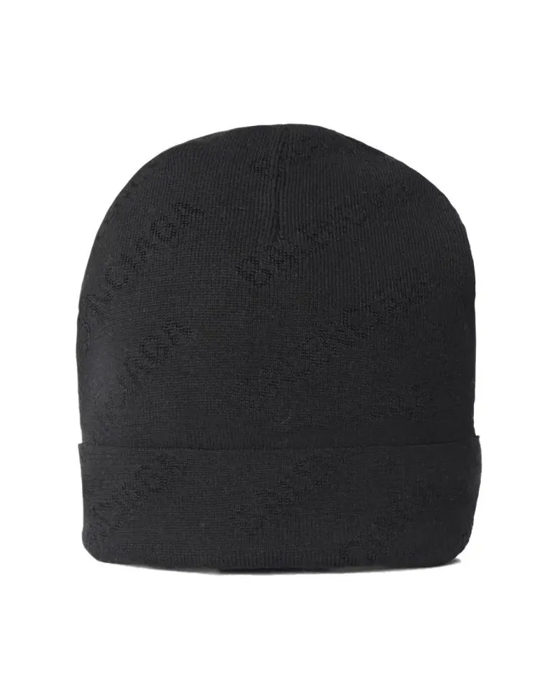 Balenciaga Caps & Mützen Allover Logo Beanie schwarz Schwarz