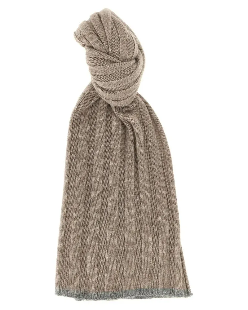 Brunello Cucinelli Tücher & Schals Ribbed Cashmere Scarf braun Braun