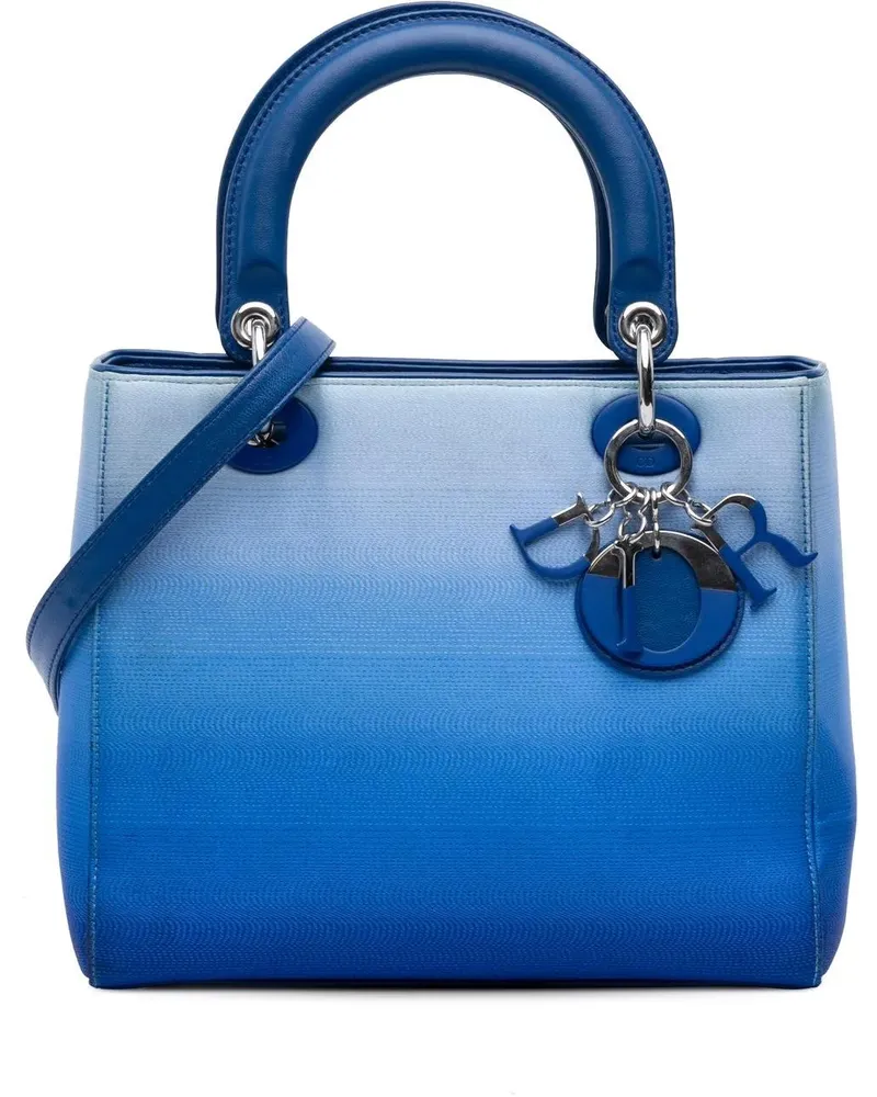 Dior Hobo Bags Medium Denim Ombre Lady Dior blau Blau