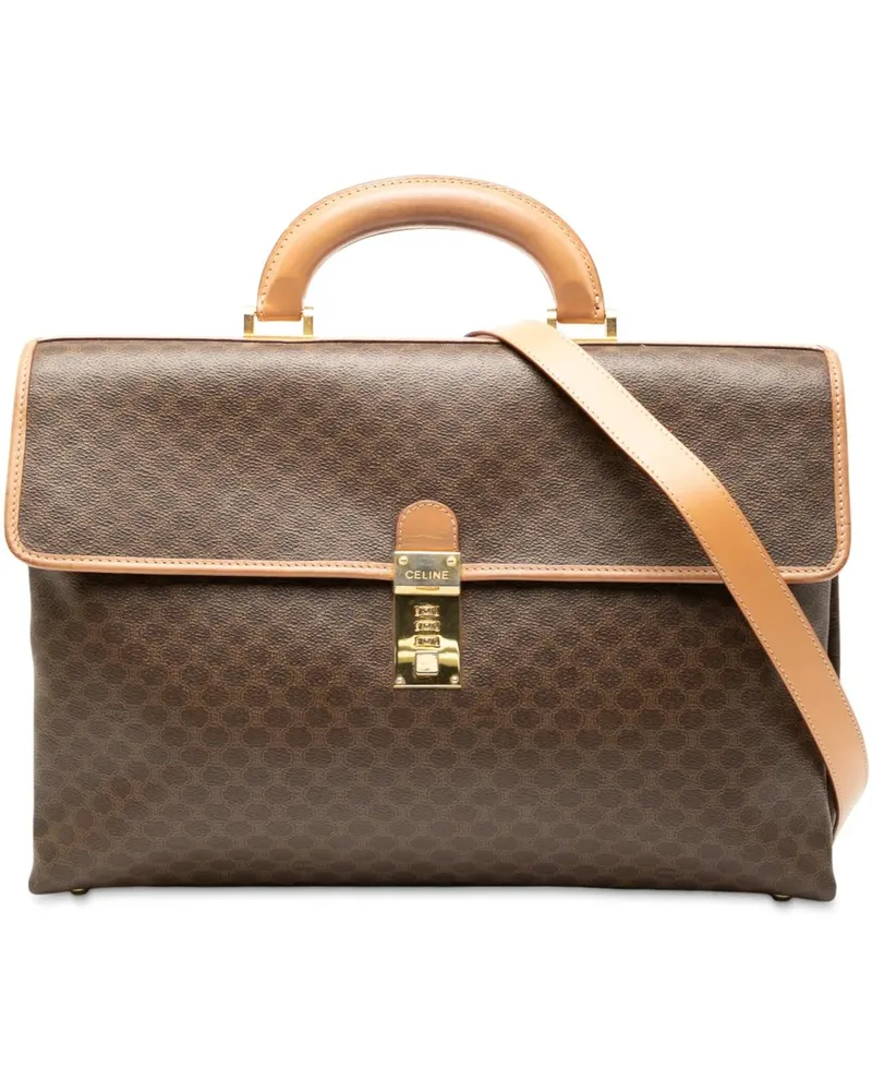 Celine Crossbody Bags Macadam Coated Canvas Business Bag braun Braun